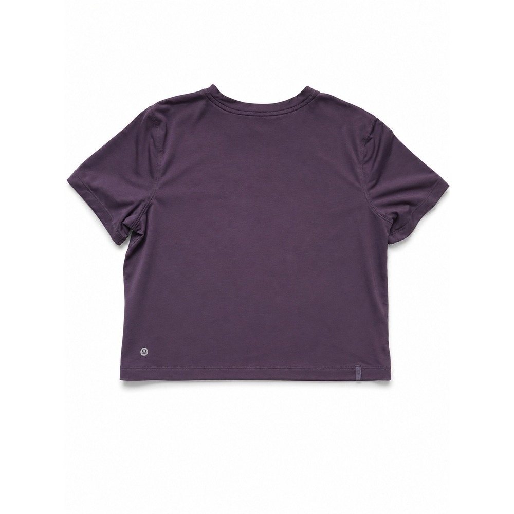 Lululemon Cates Tee Crop Top Purple Plum Relaxed Fit Short Sleeve Athletic Shirt